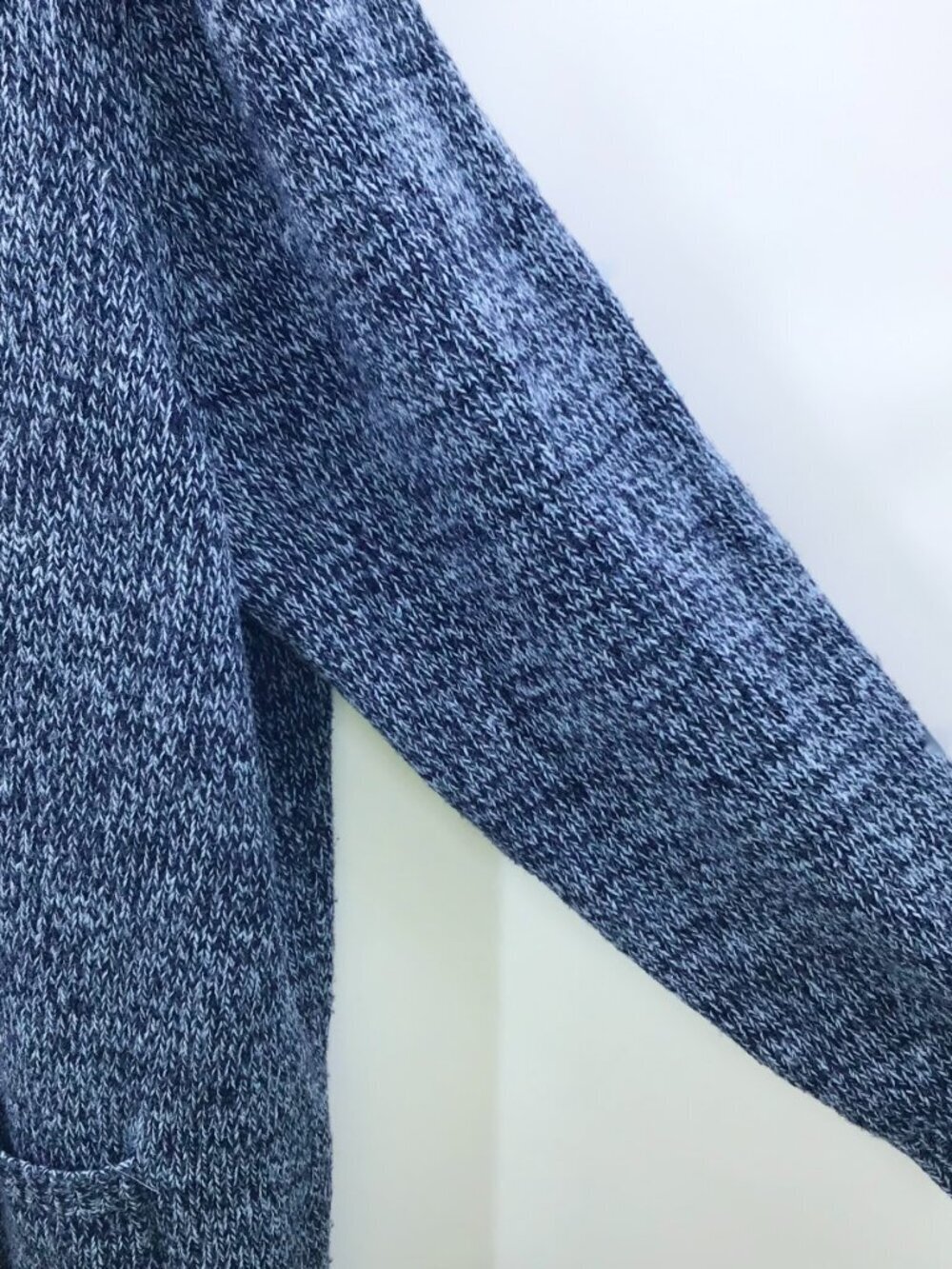 Women's 2X Cardigan Sweater Tunic Length Marled Blue Chunky Pockets Lagenlook - Picture 5 of 9